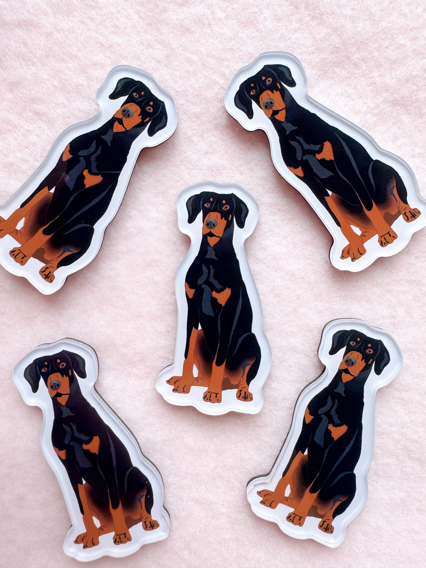Dobermann (black & rust/natural ears) Magnet