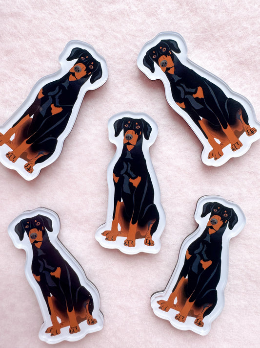 Dobermann (black & rust/natural ears) Magnet