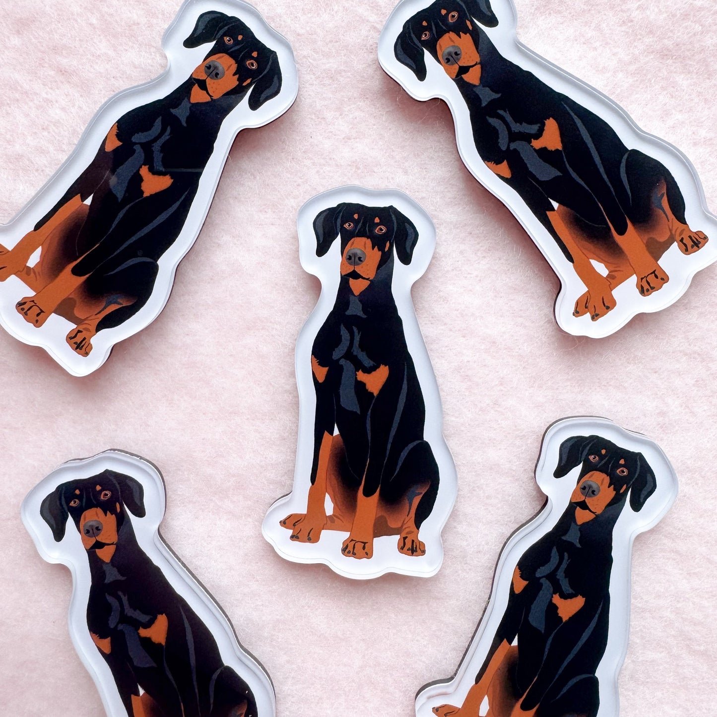 Dobermann (black & rust/natural ears) Magnet