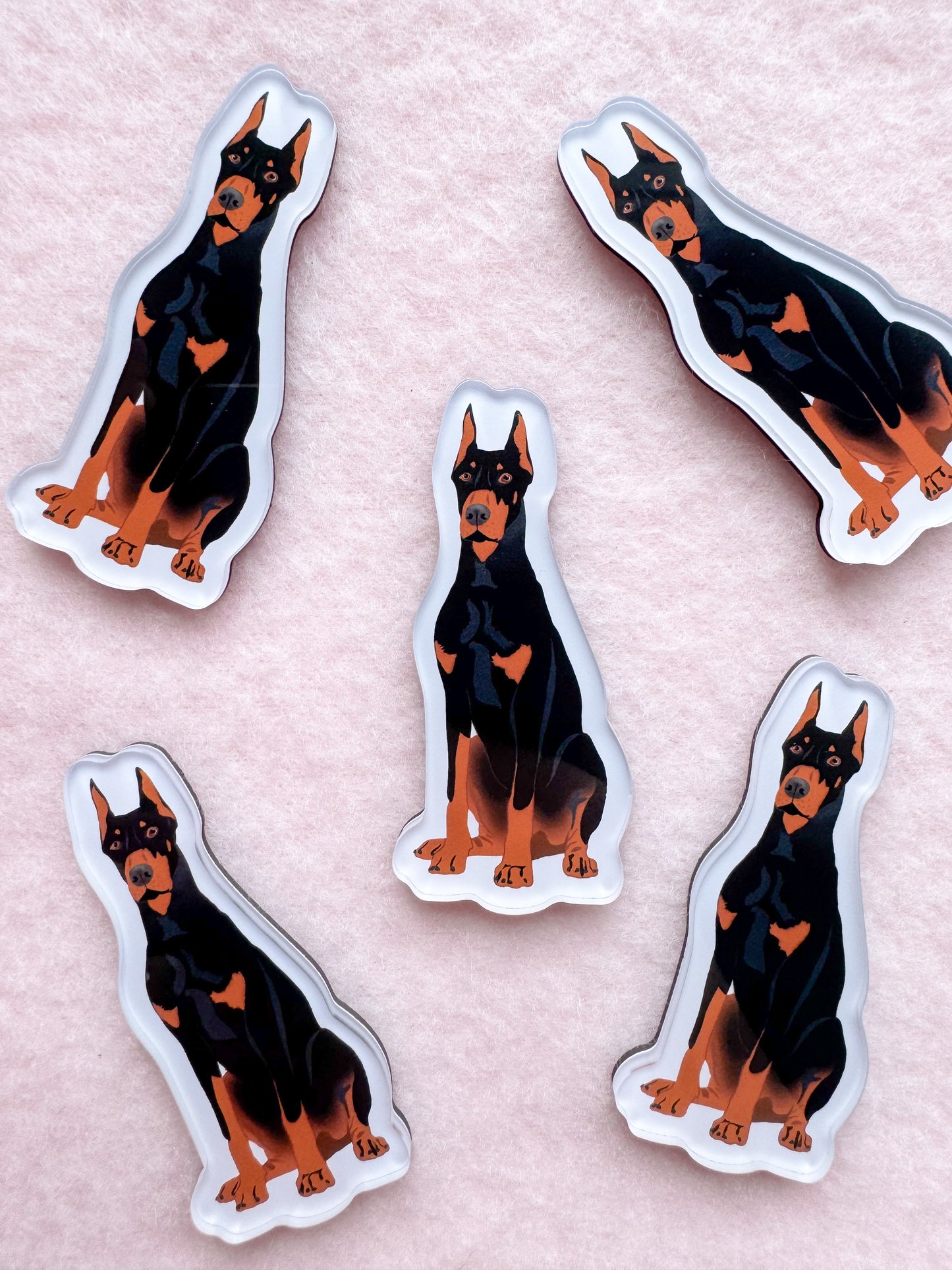 Dobermann (black & rust/cropped ears) Magnet