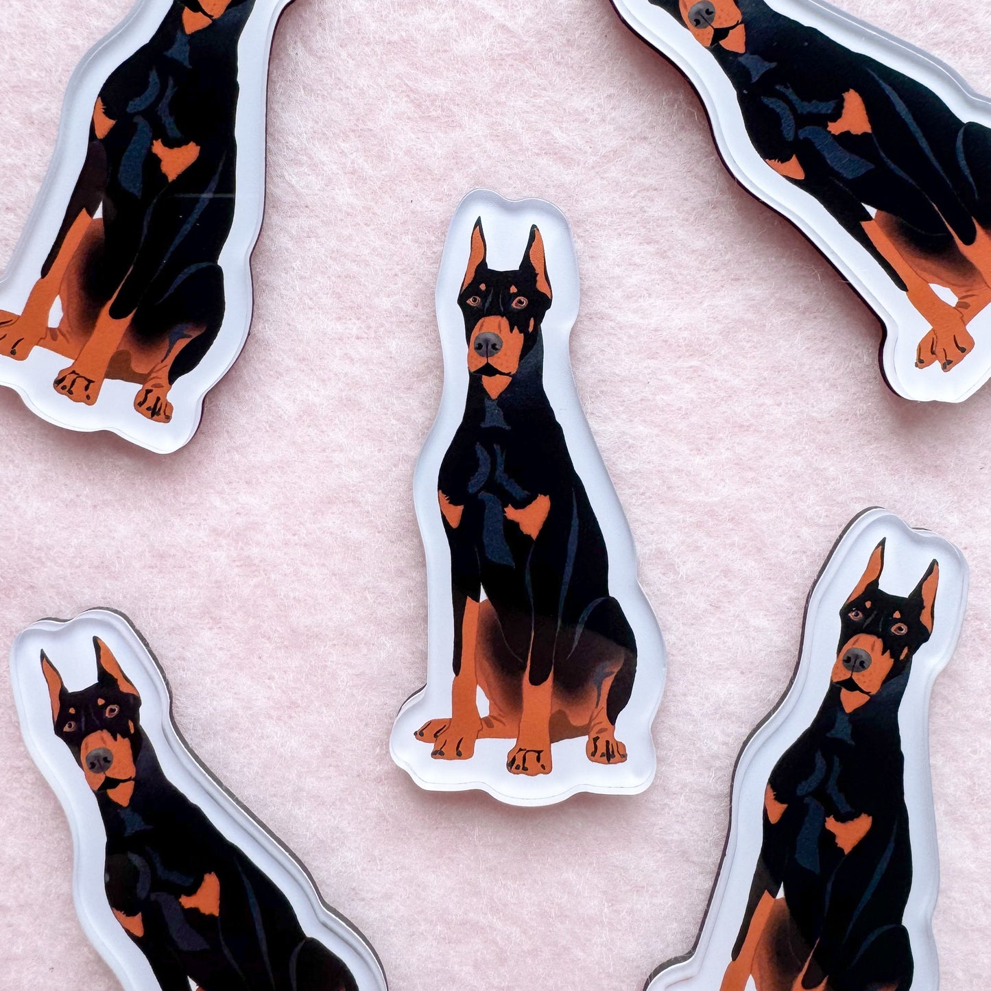 Dobermann (black & rust/cropped ears) Magnet