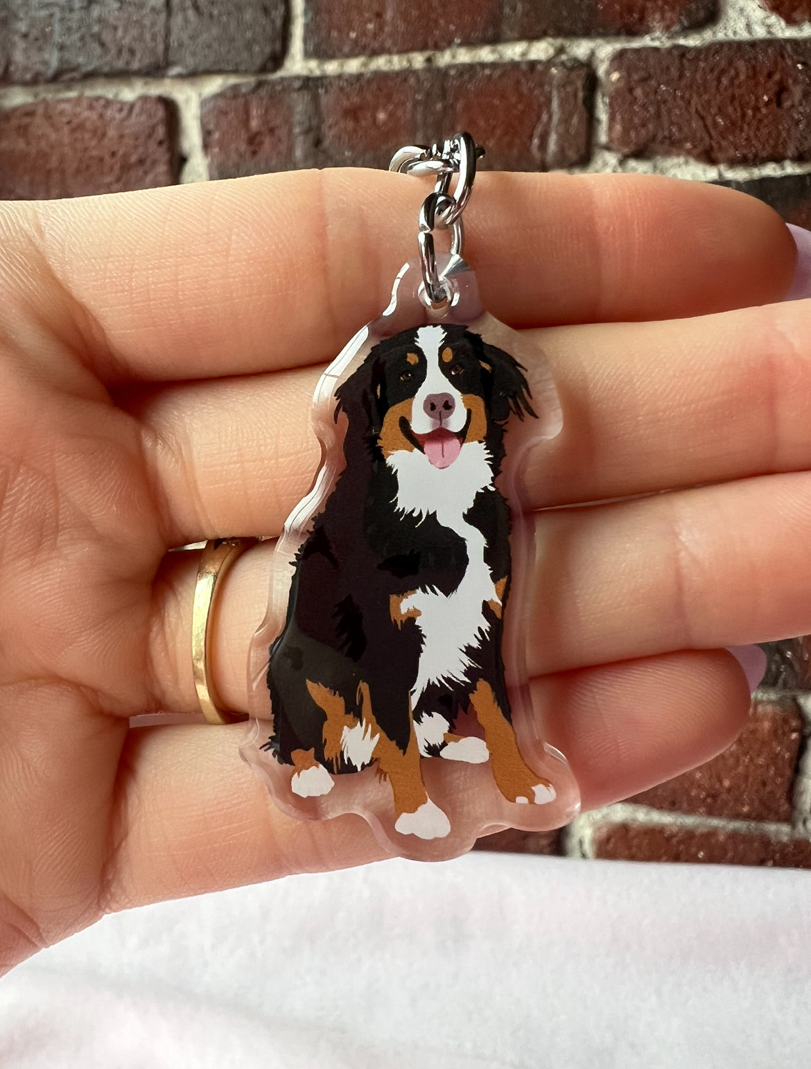 Bernese Mountain Dog Keychain