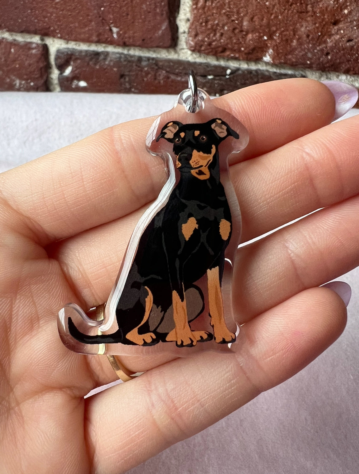 Miniature Pinscher, Manchester Terrier Keychain