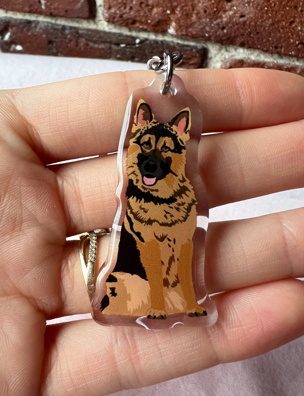 German Shepherd (black & tan) Keychain