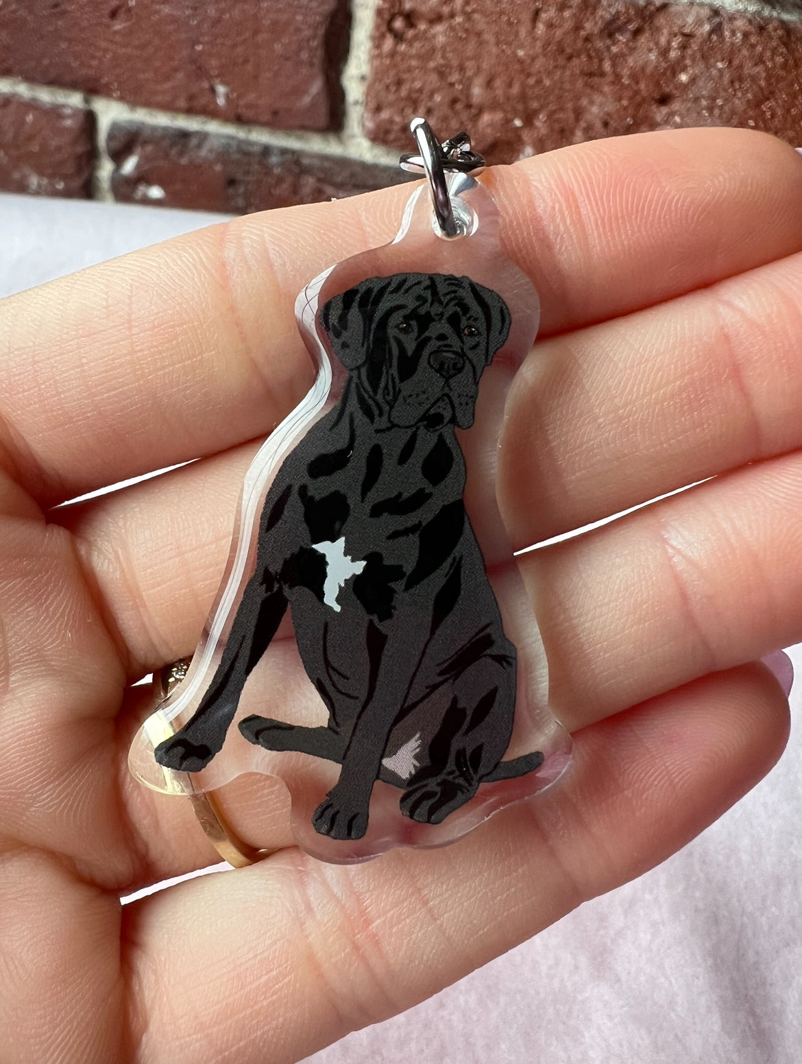 Cane Corso (natural ears), Italian Mastiff Keychain