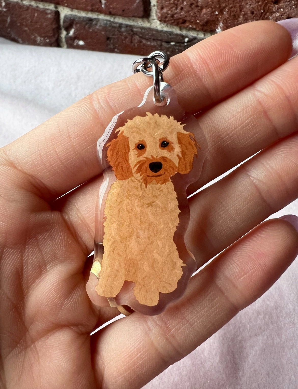 Cockapoo (blonde), Mini Goldendoodle (blonde), Maltipoo Keychain
