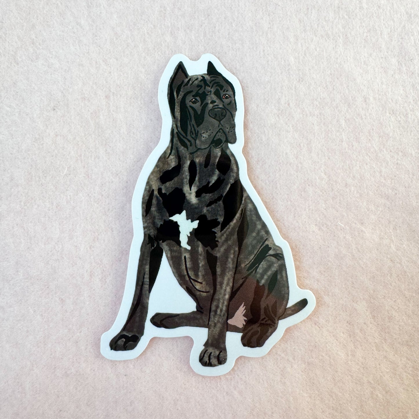 Cane Corso (brindle, cropped ears), Italian Mastiff Sticker