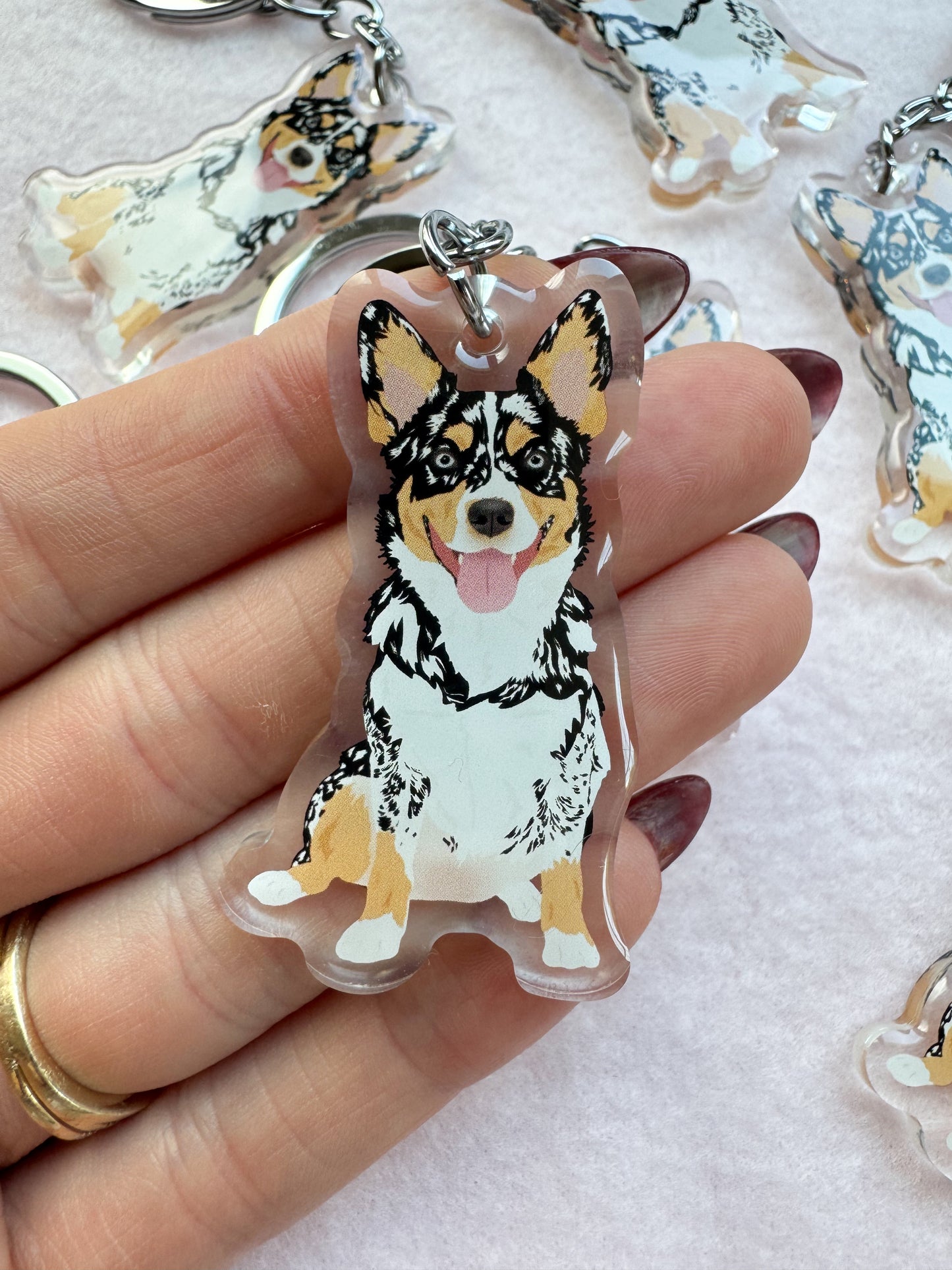 Cowboy Corgi Keychain