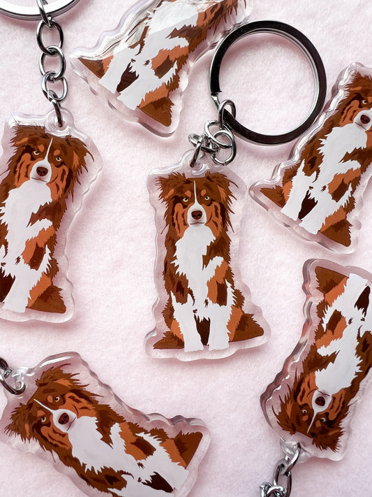 Australian Shepherd (red tri) Keychain