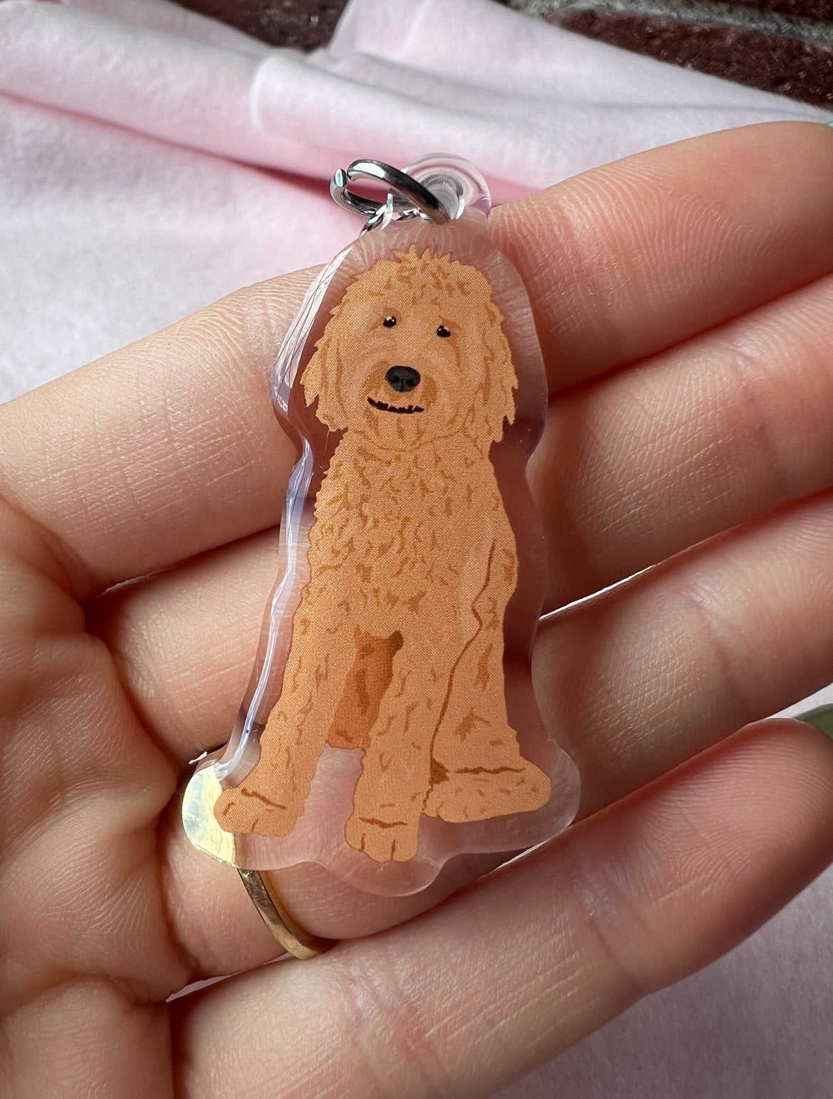 Goldendoodle (Blonde), Labradoodle (Blonde) Keychain