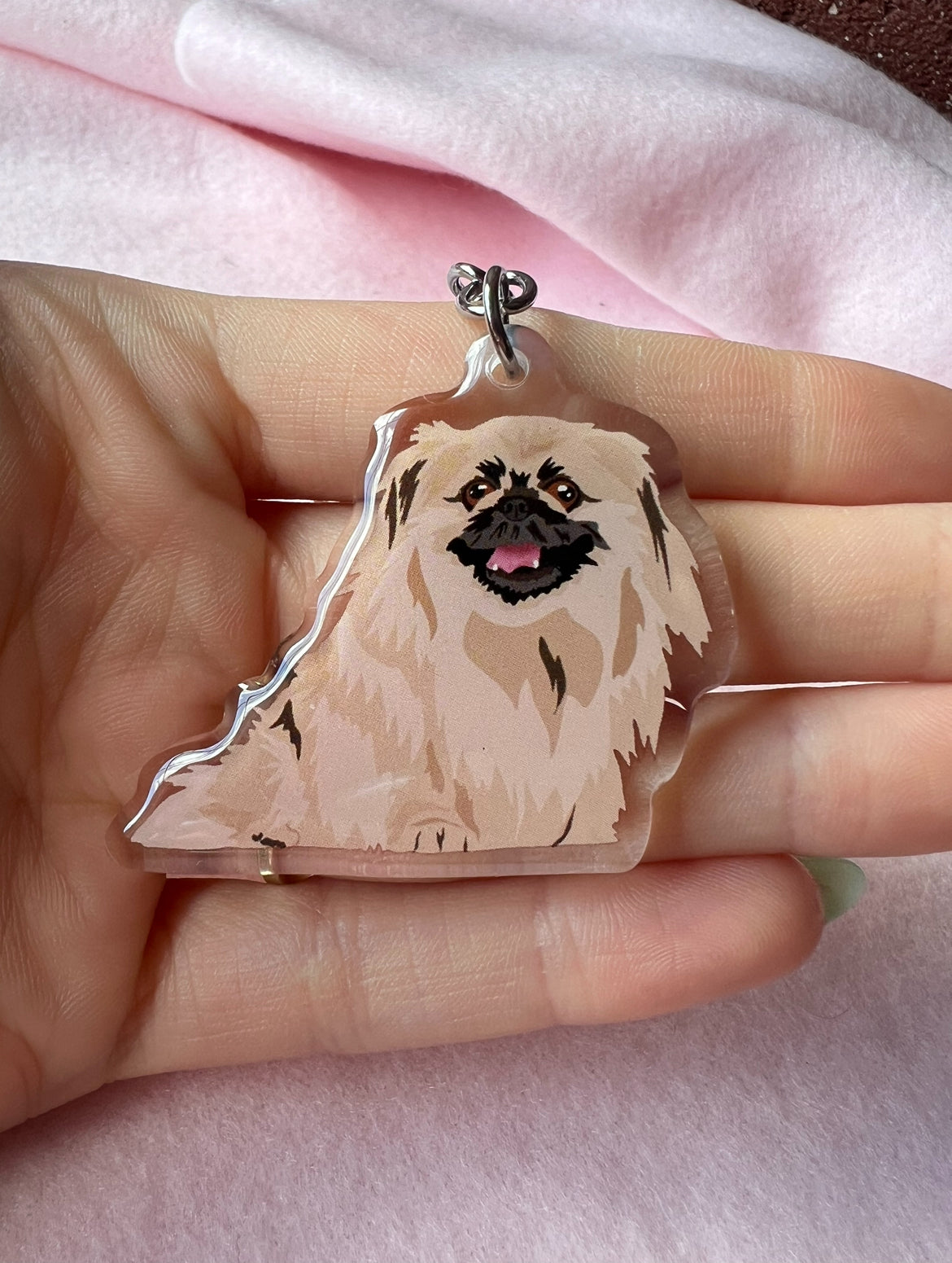 Pekingese, Tibetan Spaniel Keychain