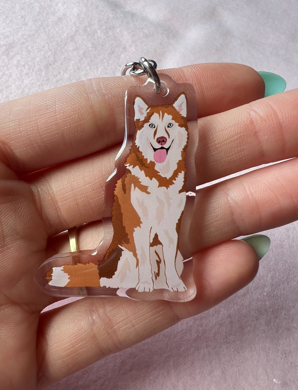 Siberian Husky (Red), Malamute (Red) Keychain