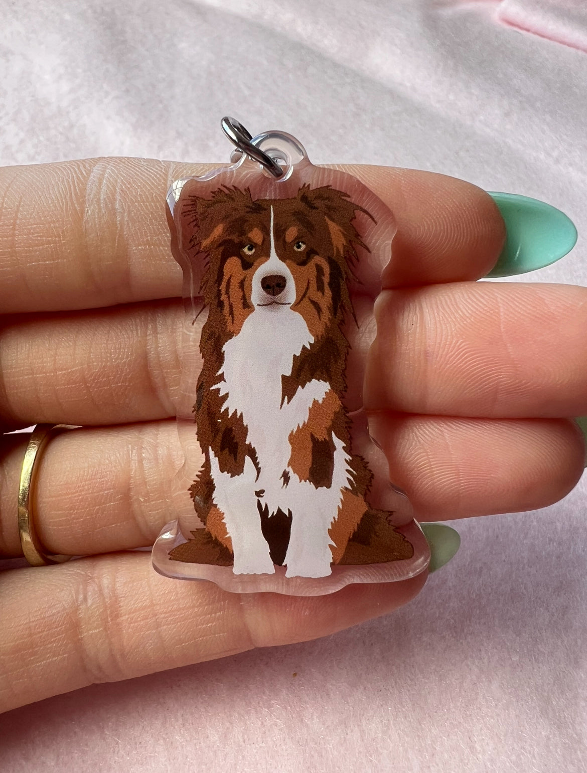 Australian Shepherd (red tri) Keychain