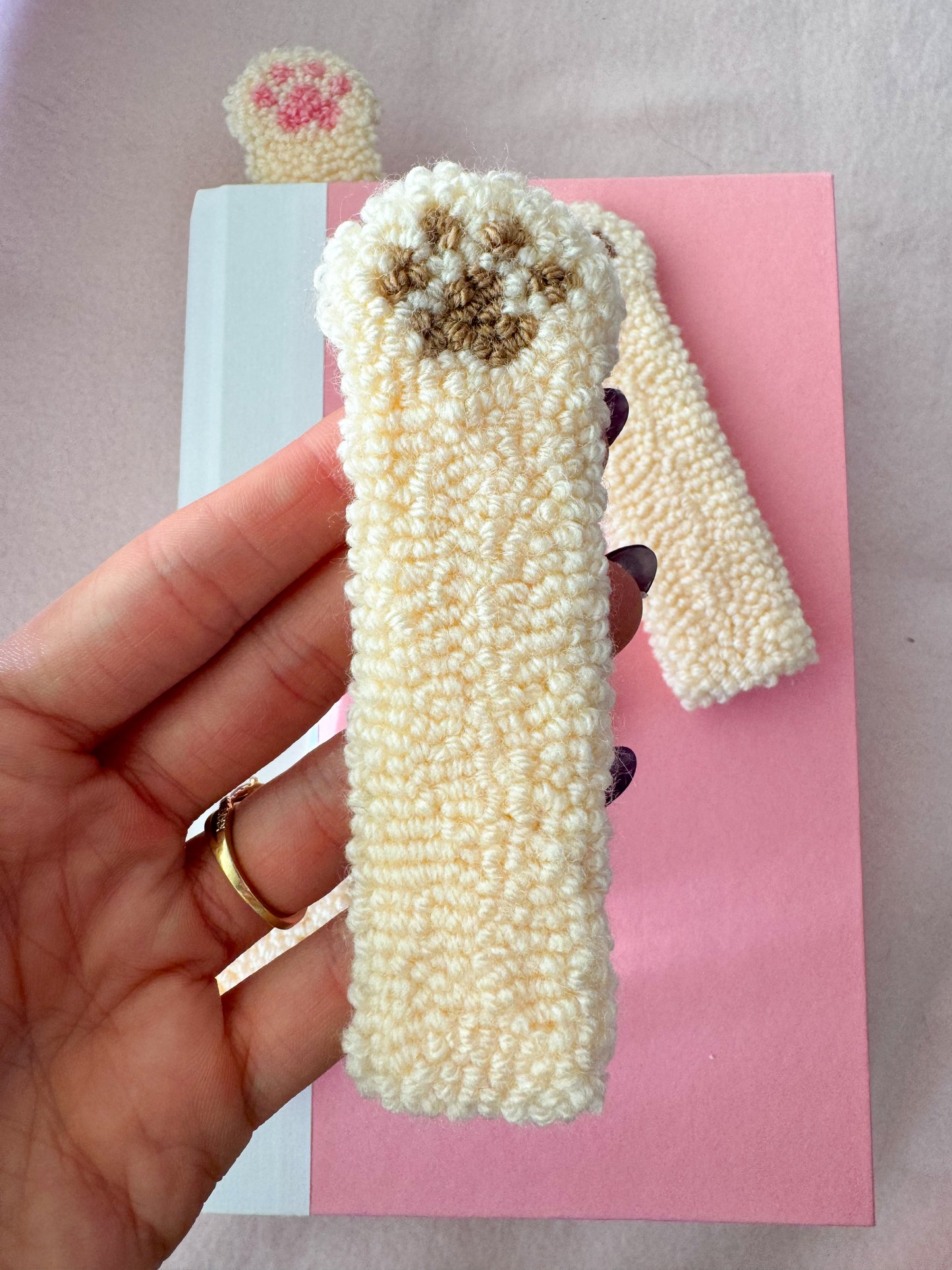 Punch Needle Paw Bookmark
