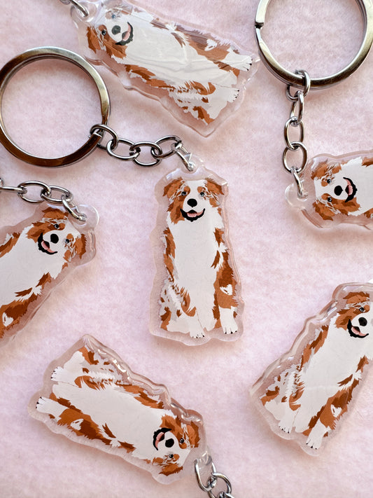 Australian Shepherd (red merle) Keychain