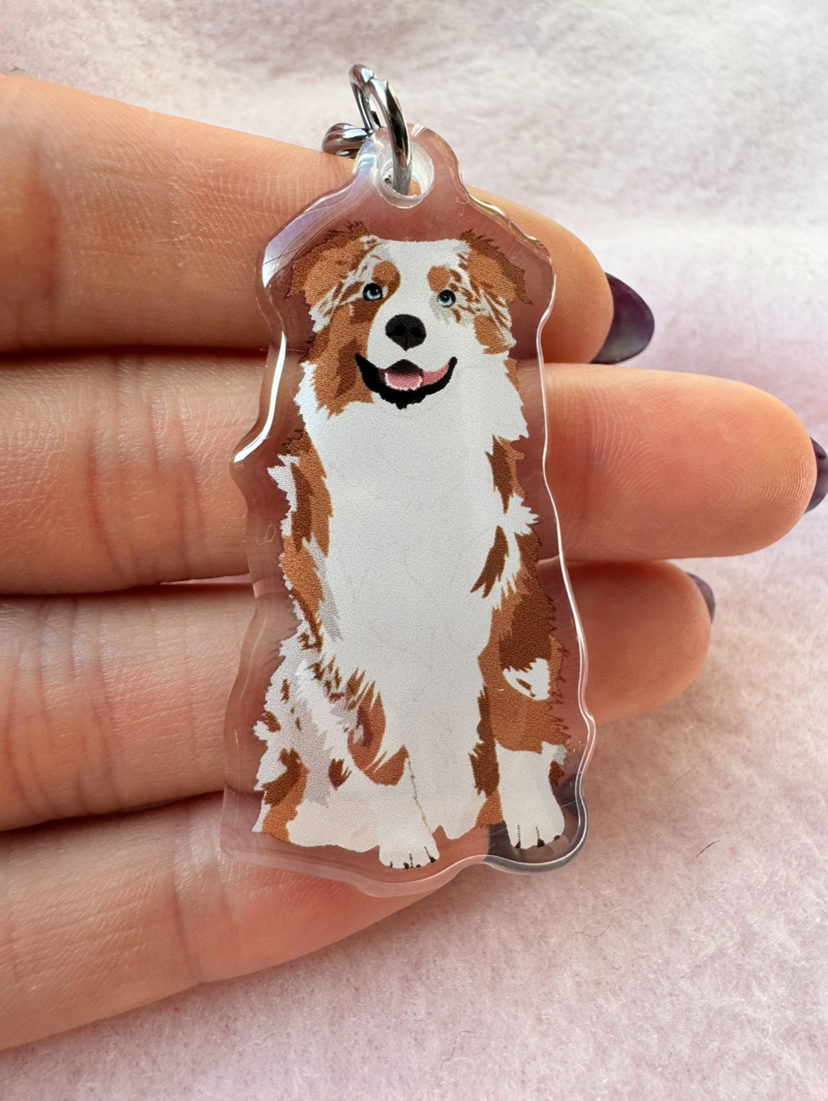 Australian Shepherd (red merle) Keychain