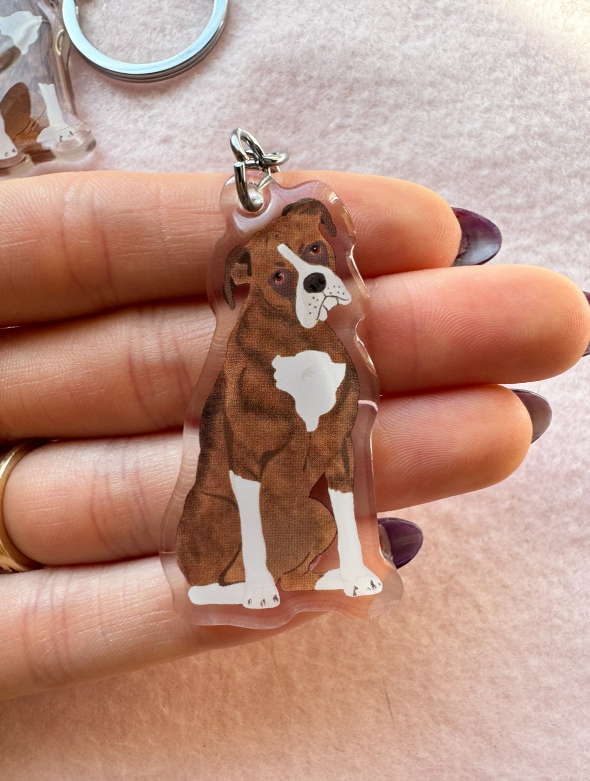 Boxer (flashy brindle) Keychain