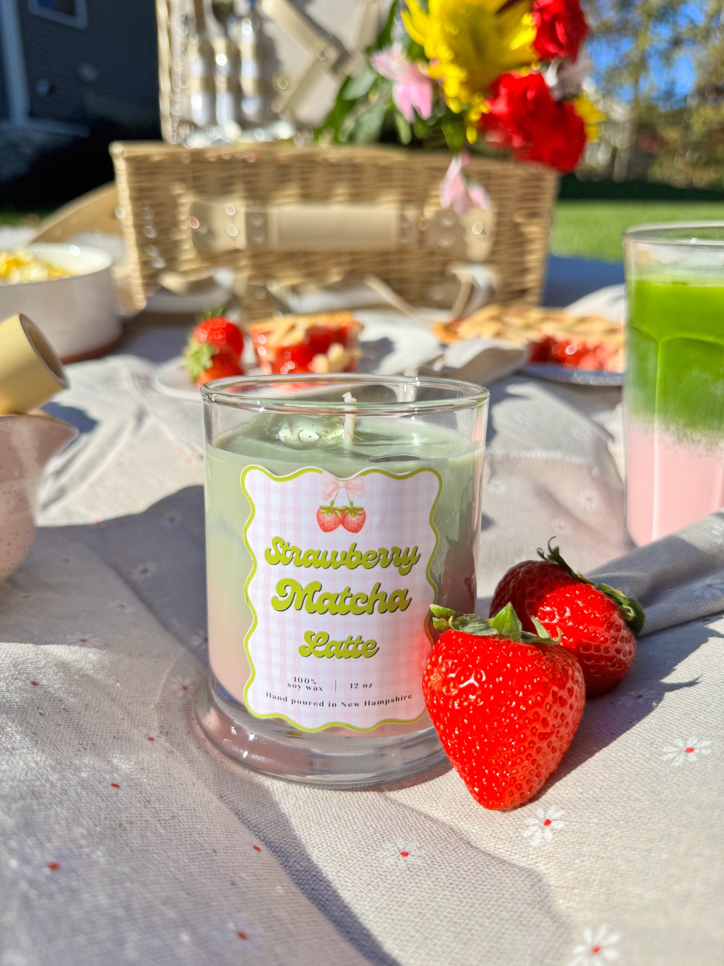 Strawberry Matcha Latte Candle