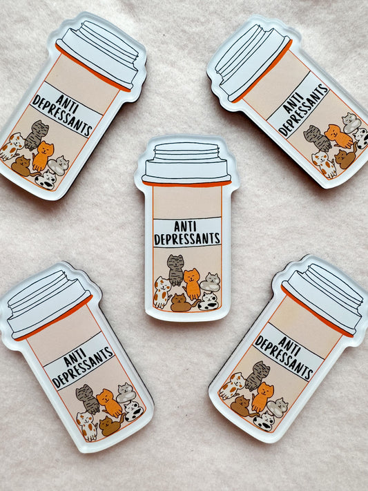 Cat Pill Bottle Magnet