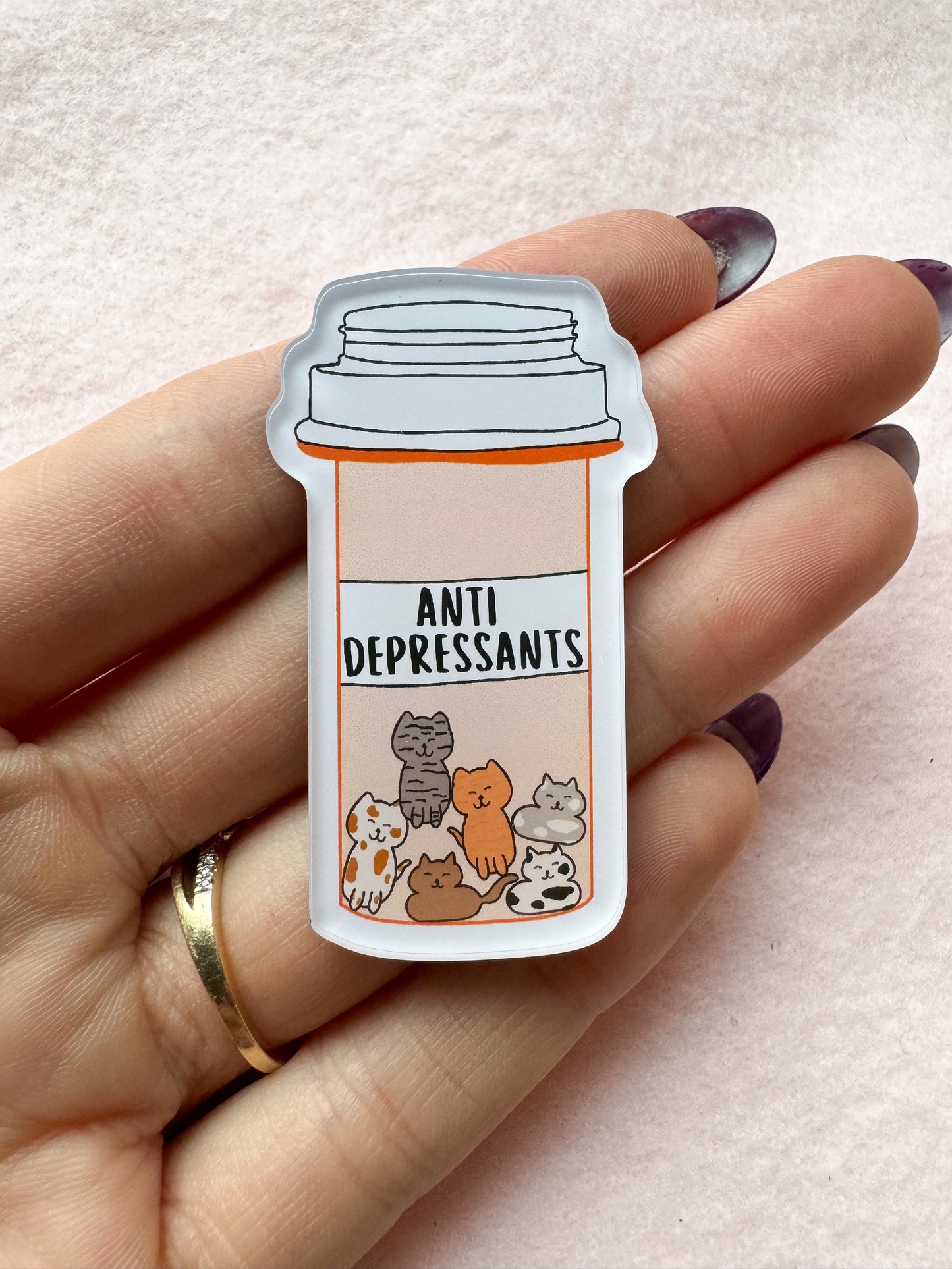 Cat Pill Bottle Magnet