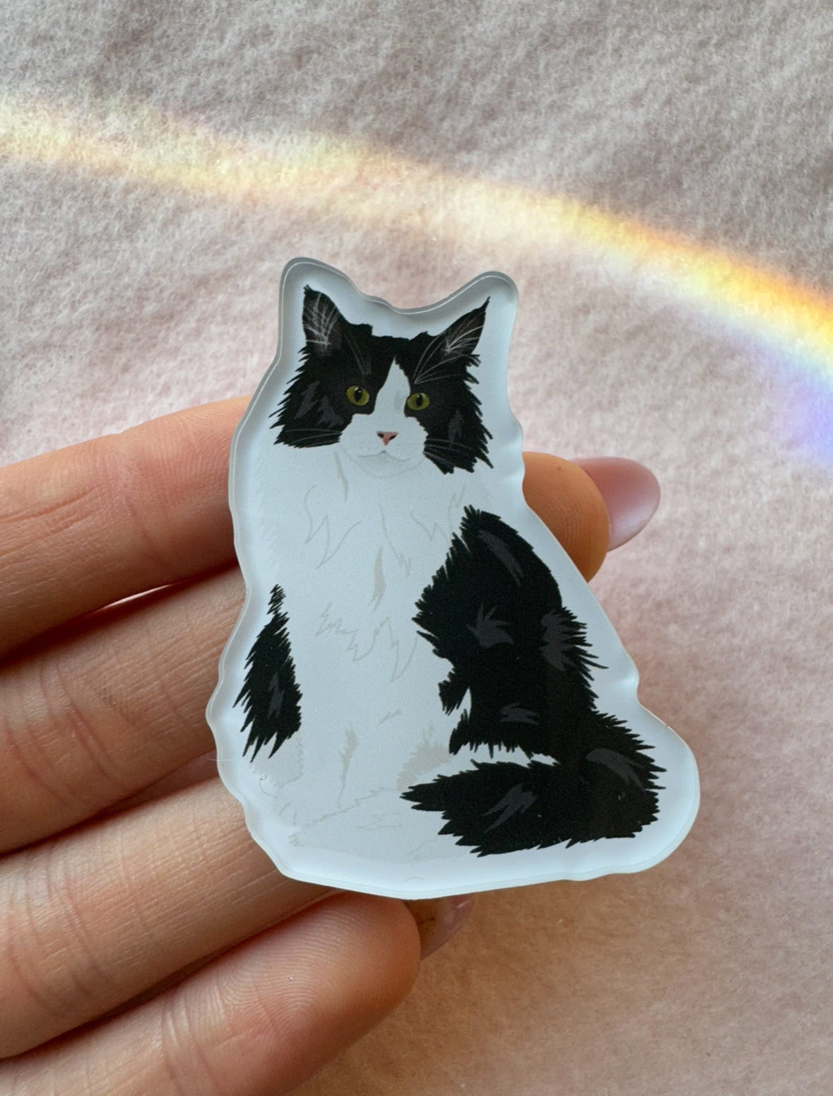 Tuxedo Cat (long haired) Magnet