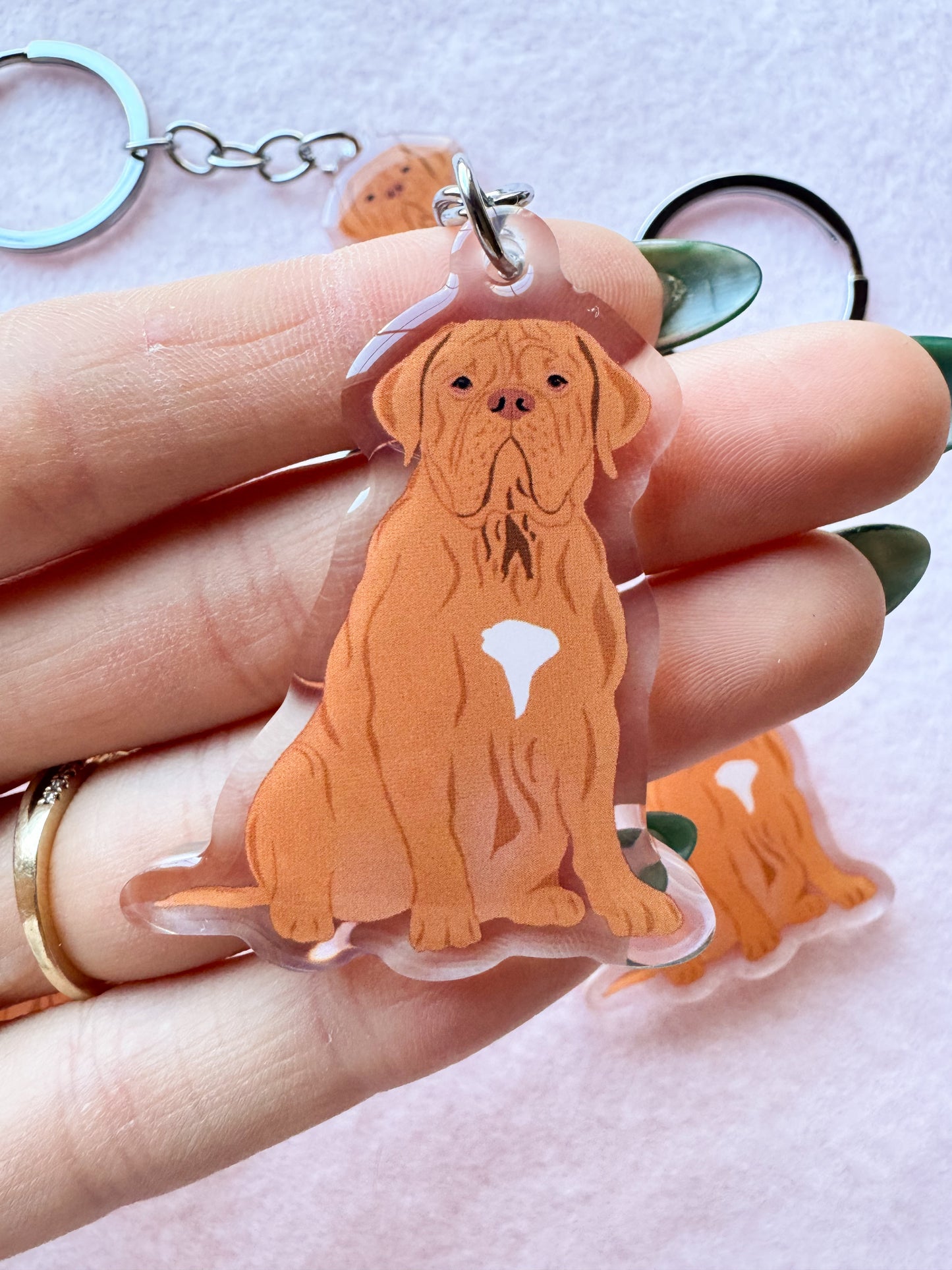 Dogue de Bordeaux, French Mastiff Keychain