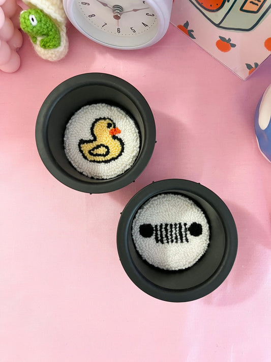 Peeps, Rubber duck and Jeep car coasters (set of 2)