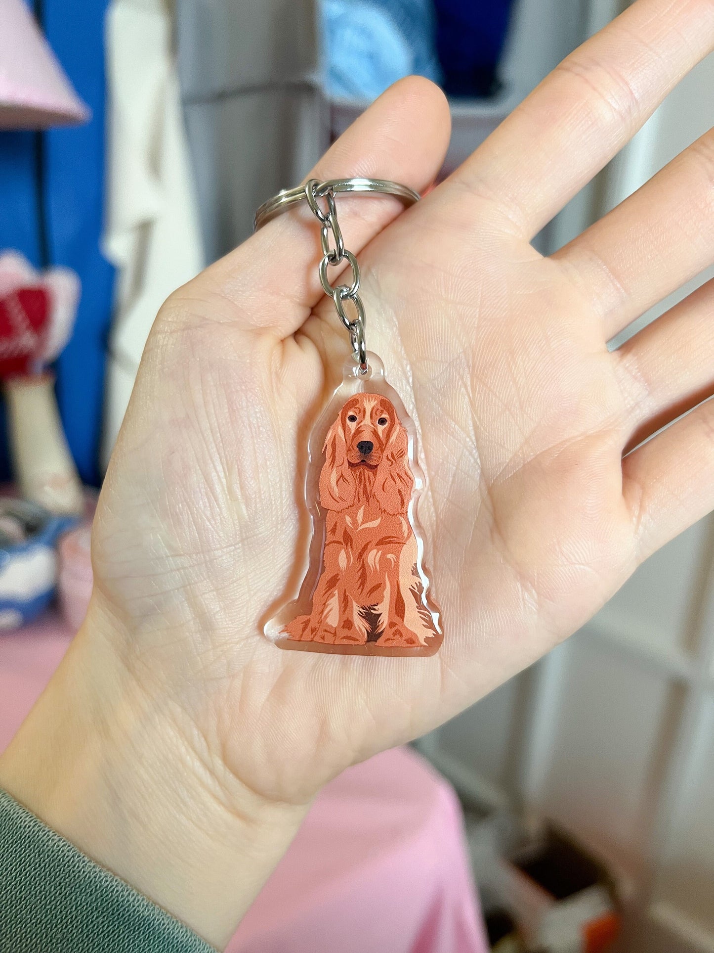 English Cocker Spaniel (red) Keychain
