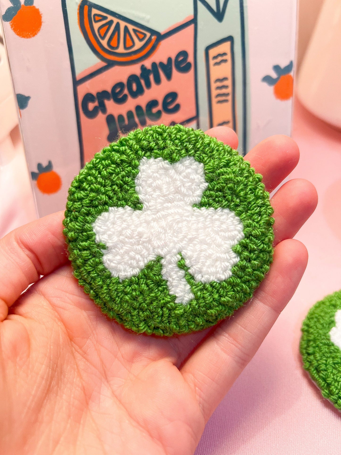 Shamrock car coasters (set of 2)