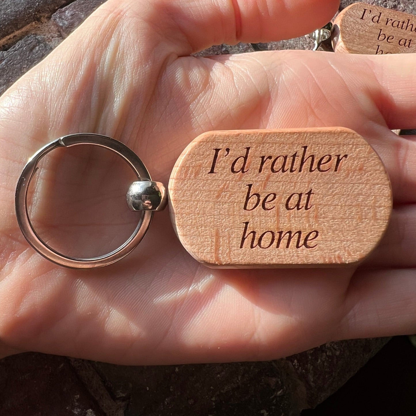 I'd Rather Be Home keychain