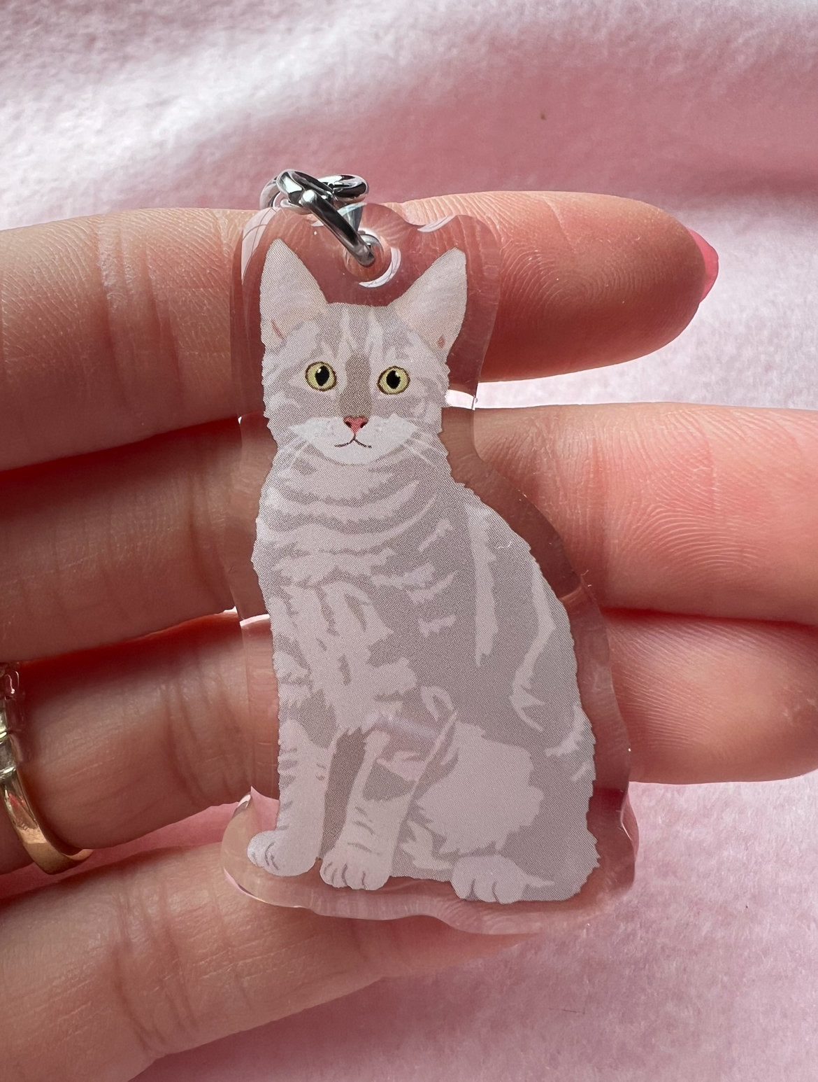 Tabby (gray) Keychain