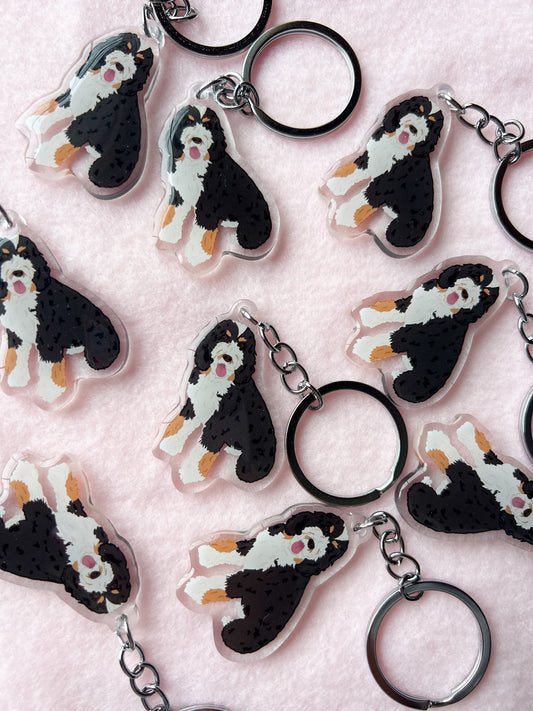 Bernedoodle Keychain