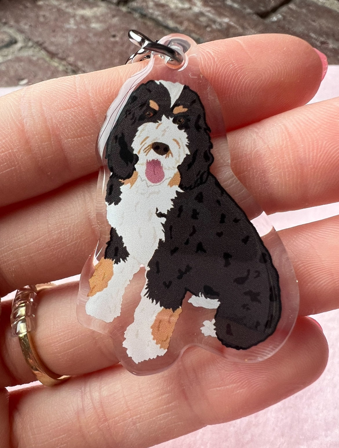 Bernedoodle Keychain