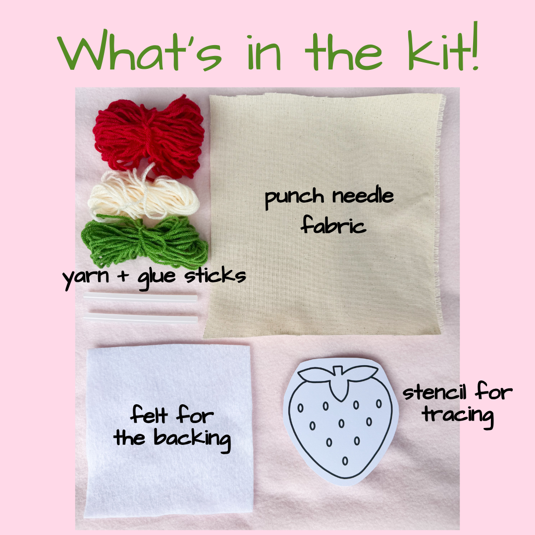 Strawberry Coaster Punch Needle Refill Kit