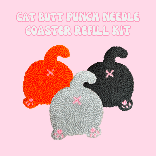 Cat Butt Coaster Punch Needle Refill Kit