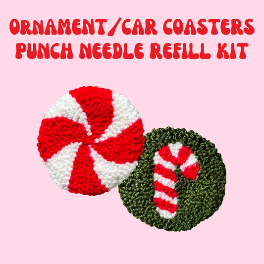 Ornaments/Car Coasters Punch Needle Refill Kit