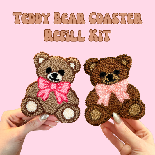 Teddy Bear Coaster Punch Needle Refill Kit