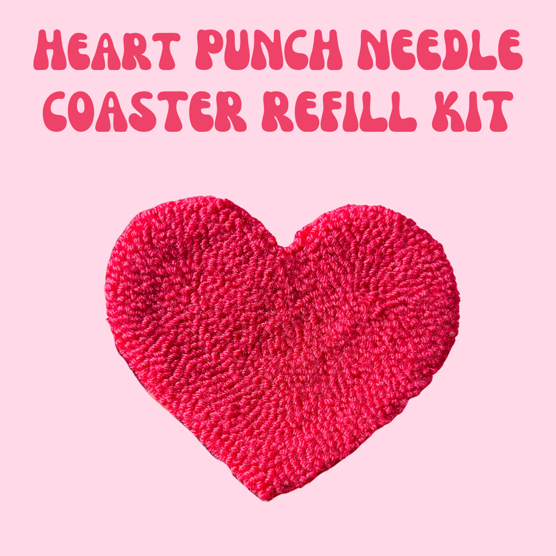 Heart Coaster Punch Needle Refill Kit - Our Cheery Corner