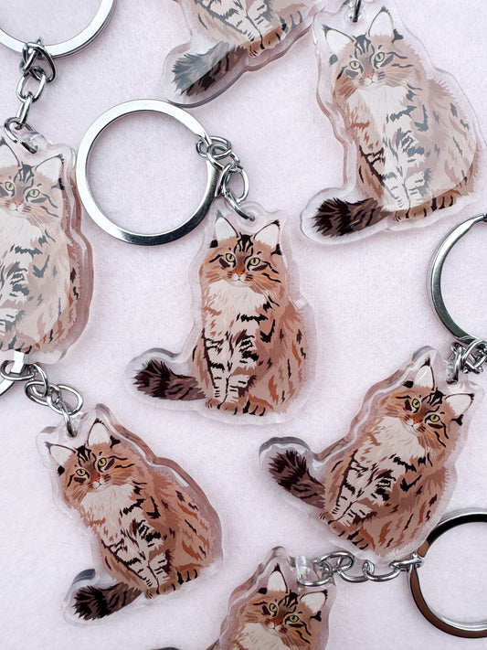 Siberian Cat Keychain