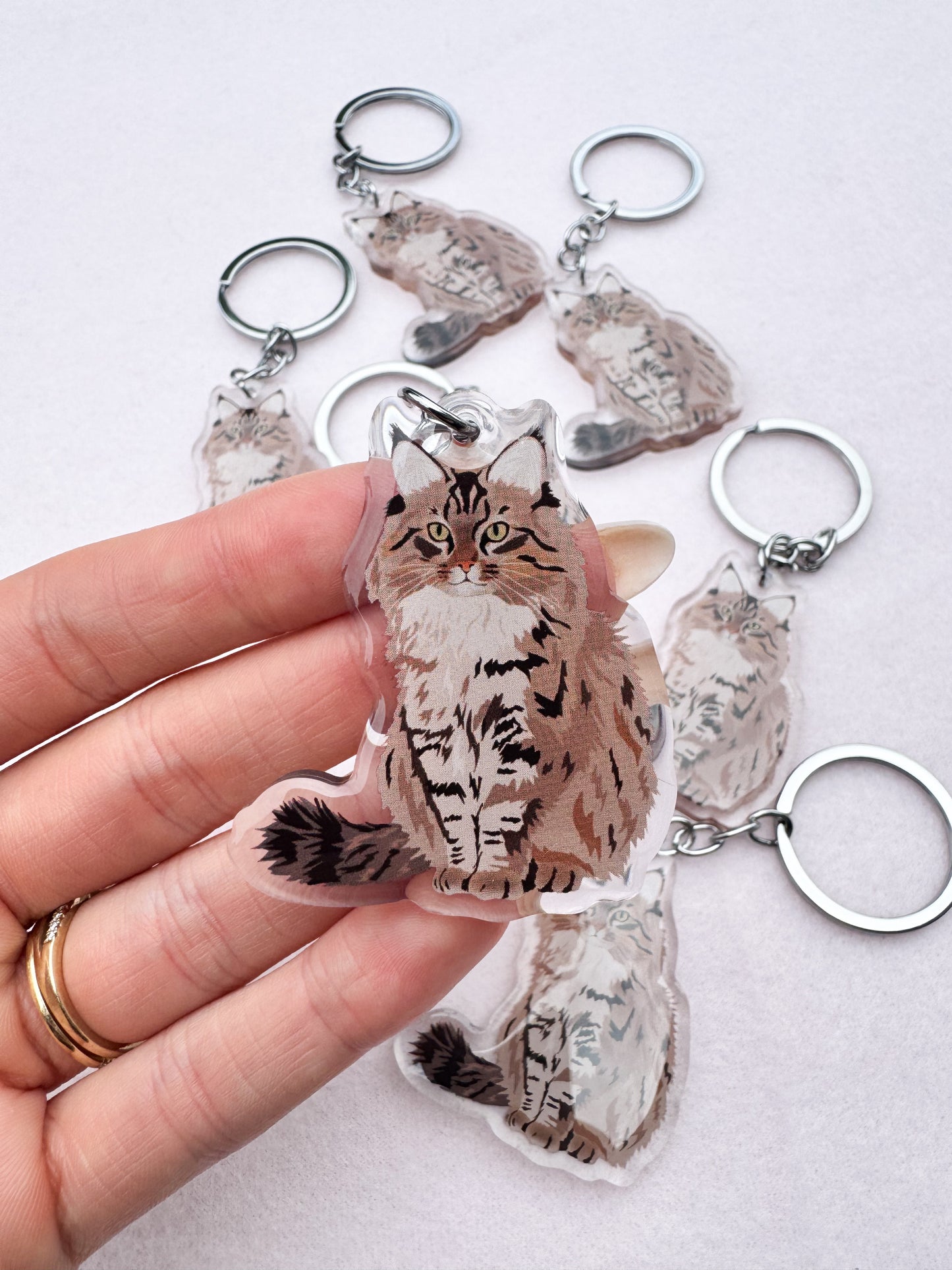 Siberian Cat Keychain