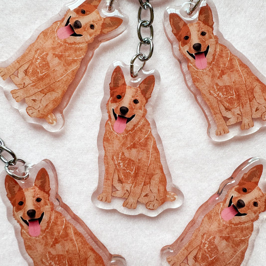 Heeler (red), Cattle dog (red) Keychain