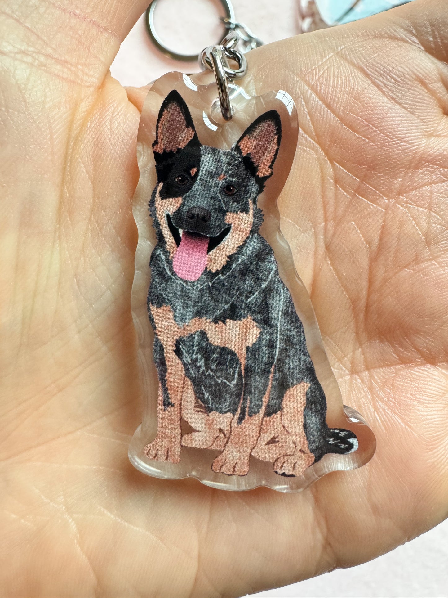 Heeler (blue), Cattle dog (blue) Keychain