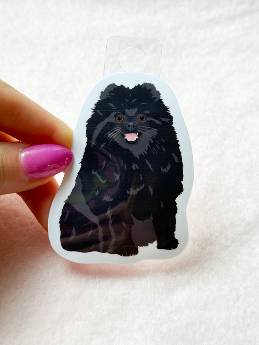 Pomeranian (black) Sticker