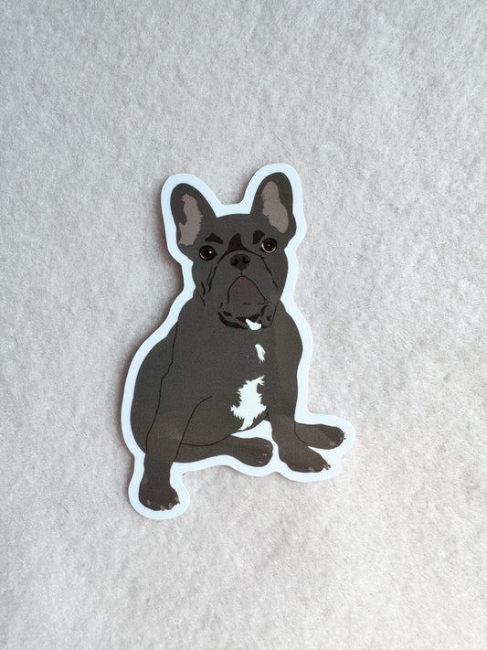Frenchie (gray) Sticker