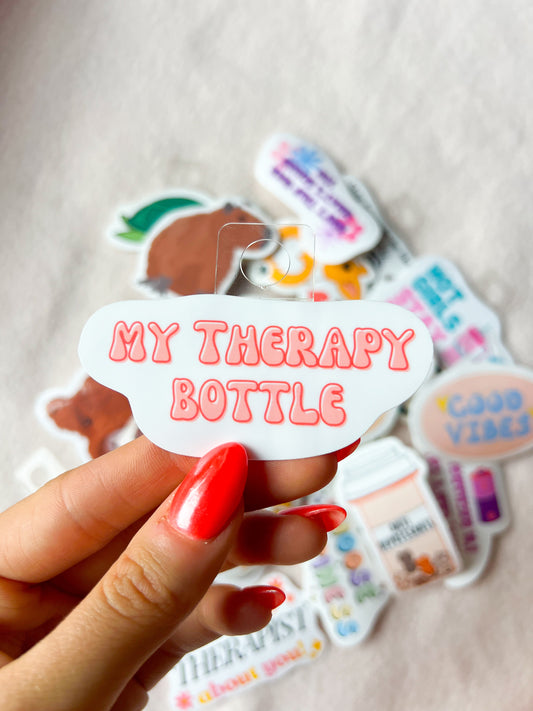 Therapy Bottle (salmon) Sticker