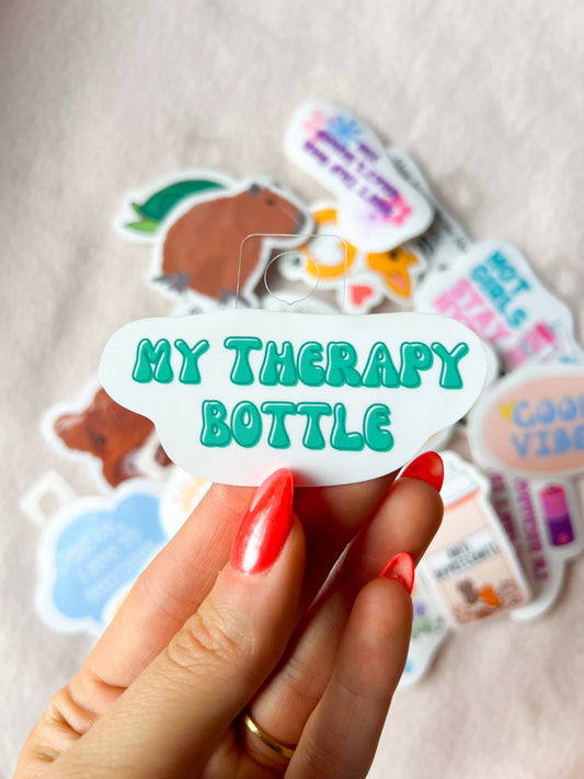 Therapy Bottle (teal) Sticker