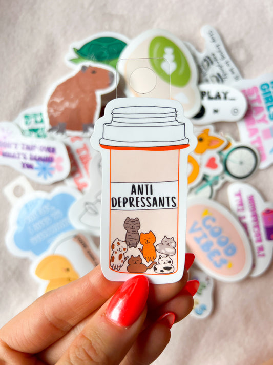 Cat Pill Bottle Sticker