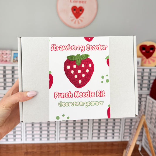 Strawberry Coaster Punch Needle Kit
