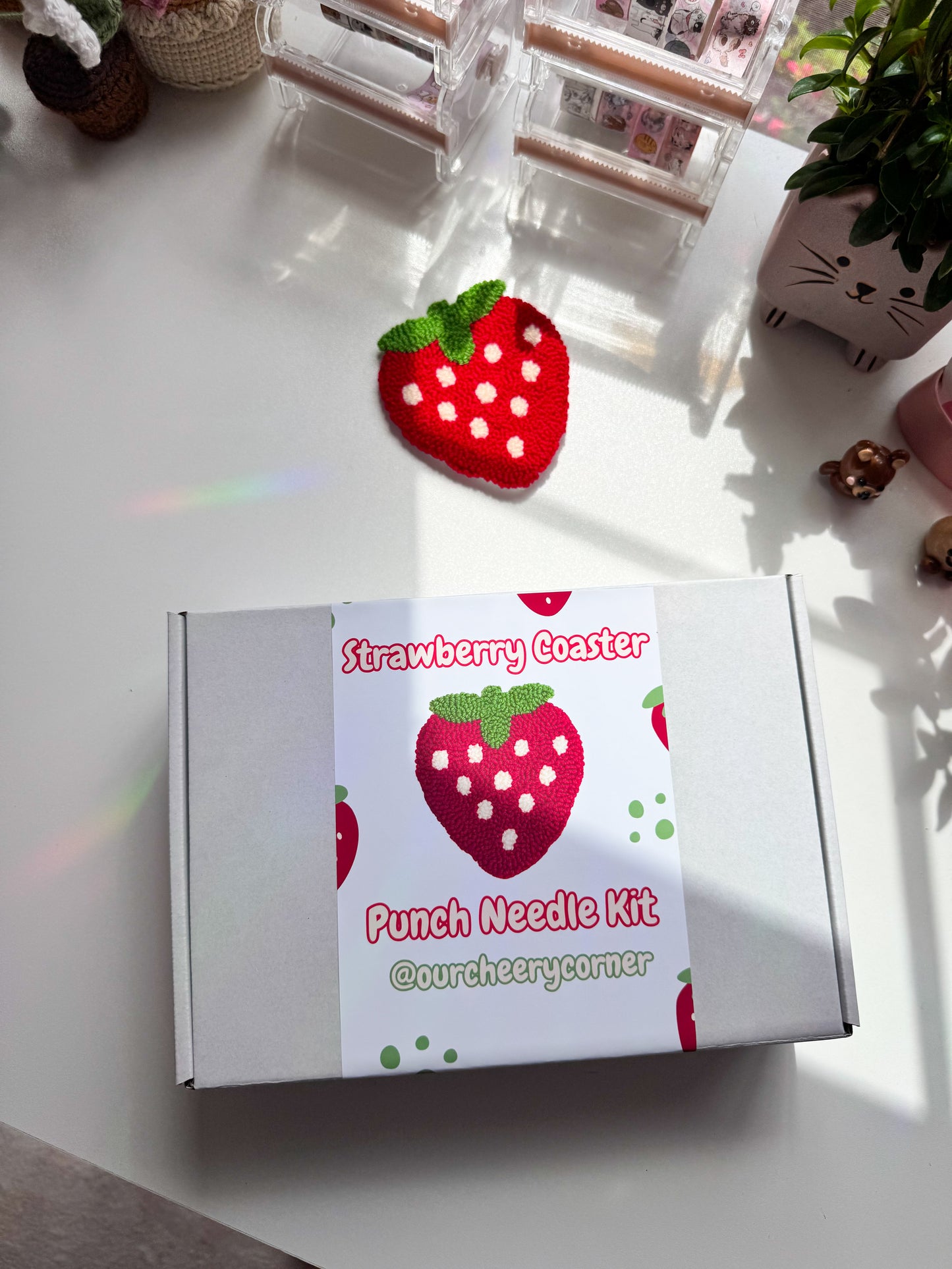 Strawberry Coaster Punch Needle Kit