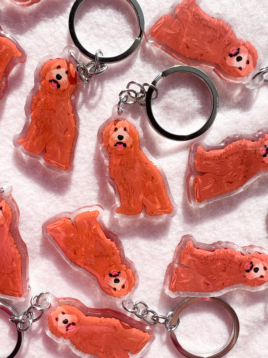Goldendoodle (Red), Labradoodle (Red) Keychain